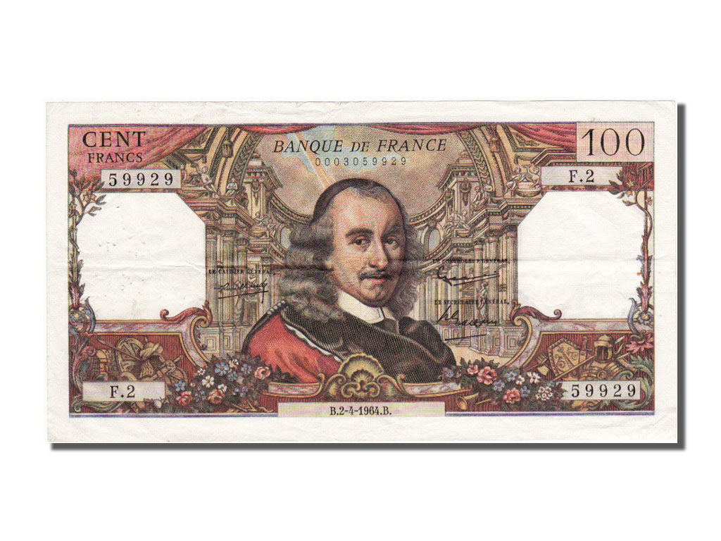 Banknote, France, 100 Francs, 100 F 1964-1979 ''Corneille'', 1964, 1964-04-02