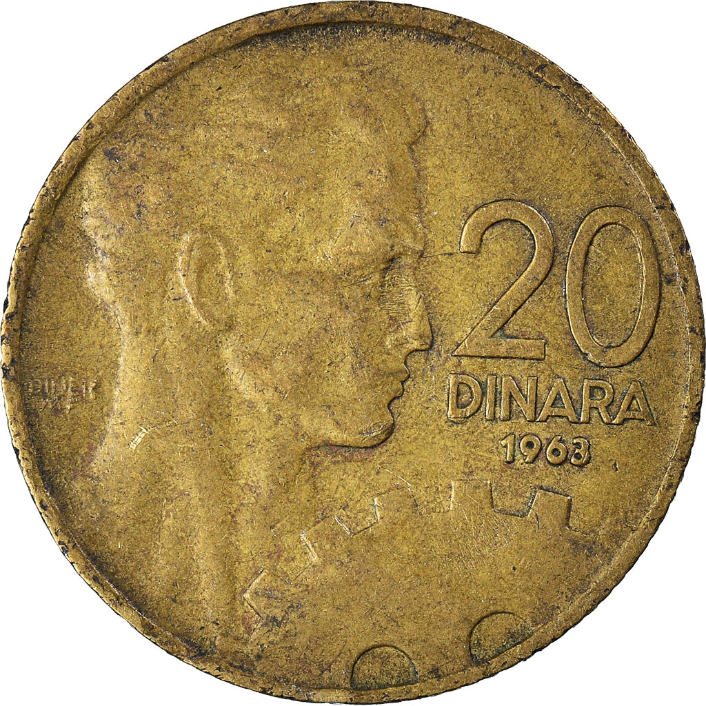 Moneta, Iugoslavia, 20 Dinara, 1963