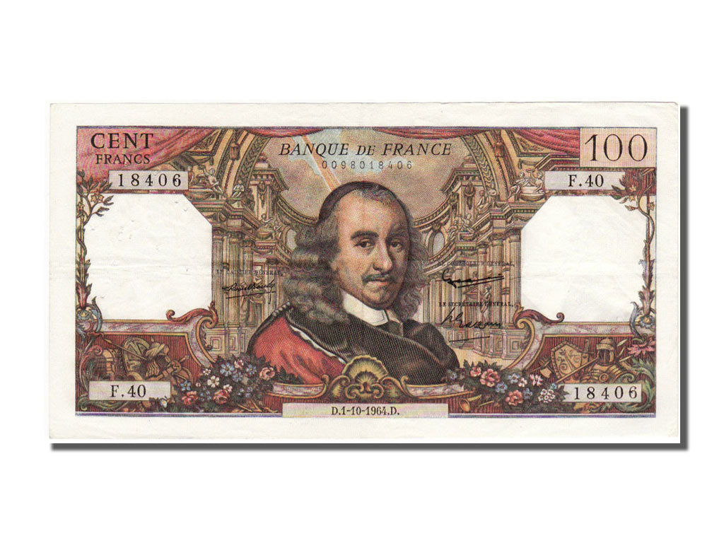 Francia, 100 Francs, 100 F 1964-1979 ''Corneille'', 1964, KM:149a, 1964-10-01...