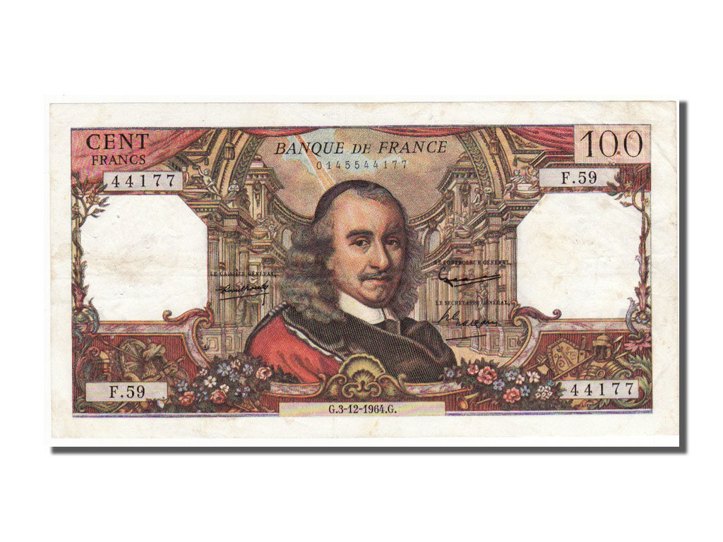 France, 100 Francs, 100 F 1964-1979 ''Corneille'', 1964, KM #149a, 1964-12-03,..