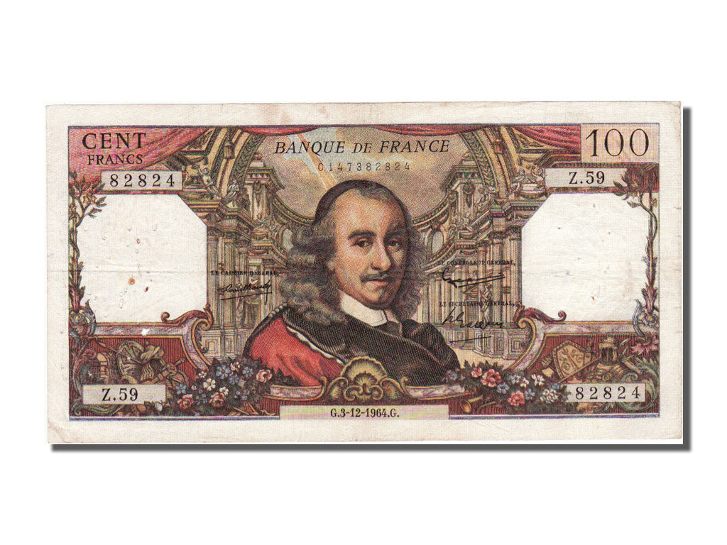 Francia, 100 Francs, 100 F 1964-1979 ''Corneille'', 1964, KM:149a, 1964-12-03...