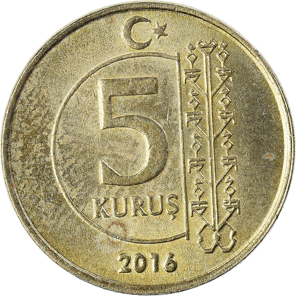 Moneta, Turcja, 5 Kurus, 2016