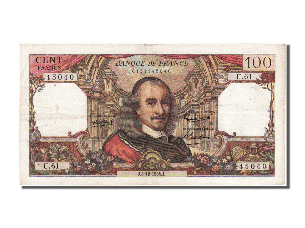 France, 100 Francs, 100 F 1964-1979 ''Corneille'', 1964, KM #149a, 1964-12-03,..