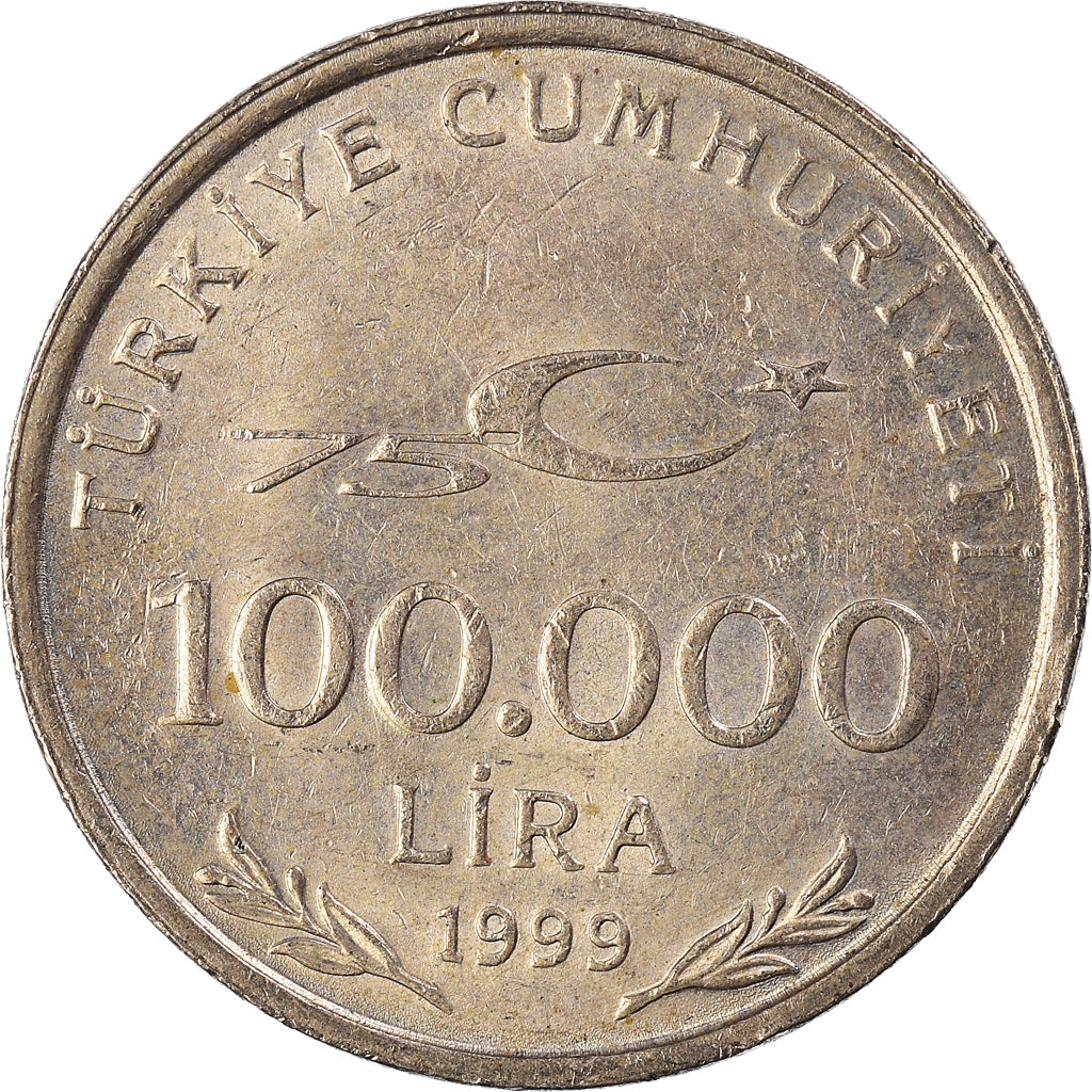 Moneta, Turcja, 100000 Lira, 100 Bin Lira, 1999