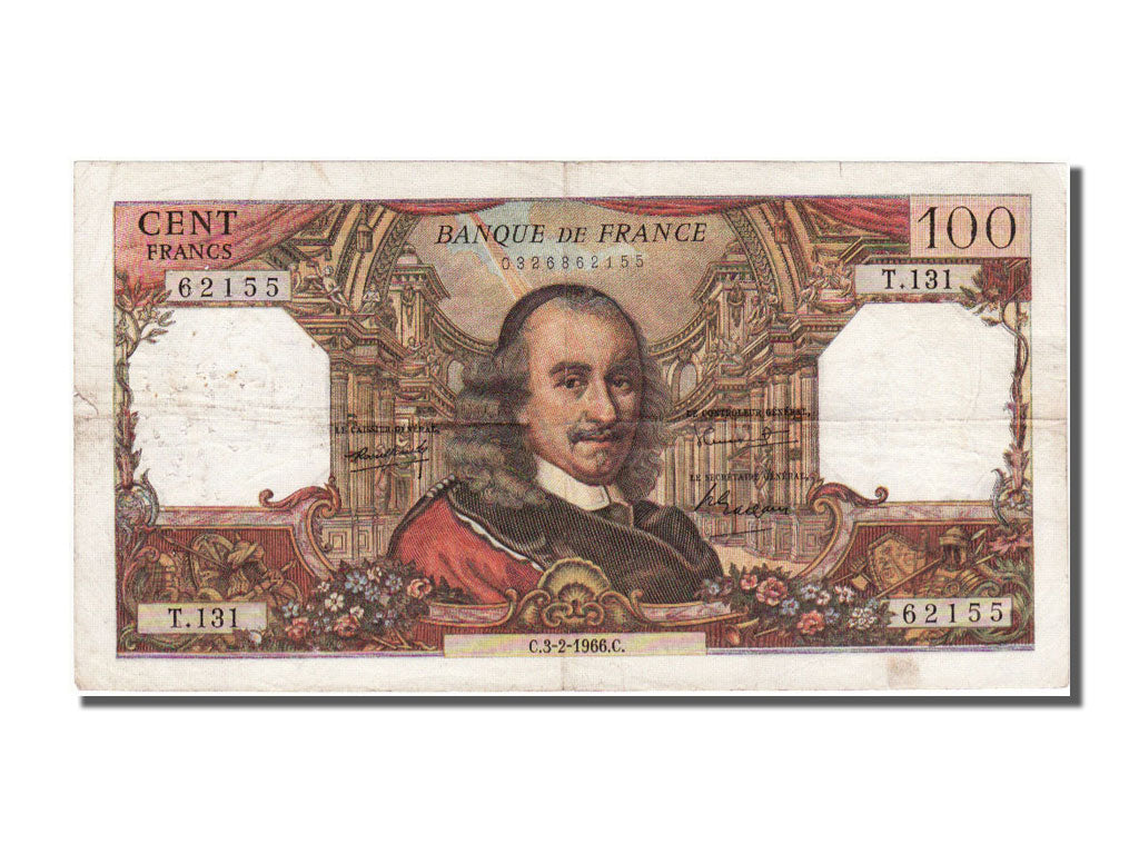France, 100 Francs, 100 F 1964-1979 ''Corneille'', 1966, KM #149b, 1966-02-03,..