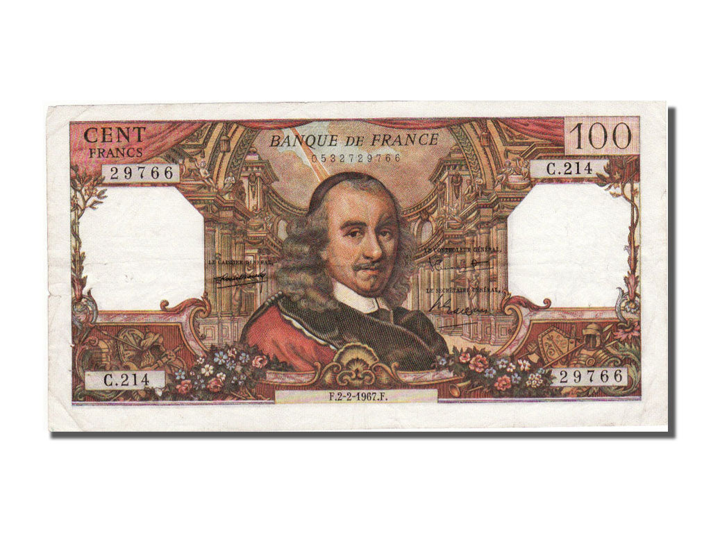 France, 100 Francs, 100 F 1964-1979 ''Corneille'', 1967, KM #149b, 1967-02-02,..
