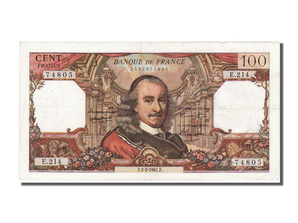 France, 100 Francs, 100 F 1964-1979 ''Corneille'', 1967, KM #149b, 1967-02-02,..