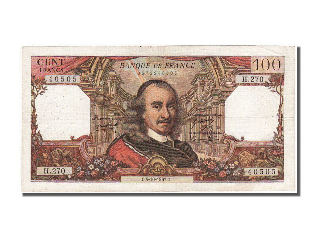 France, 100 Francs, 100 F 1964-1979 ''Corneille'', 1967, KM #149c, 1967-10-05,..