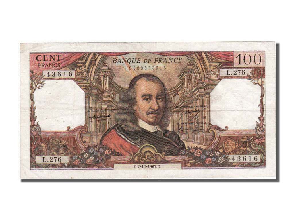 Banknot, Francja, 100 Francs, Corneille, 1967, 1967-12-07, EF(40-45)