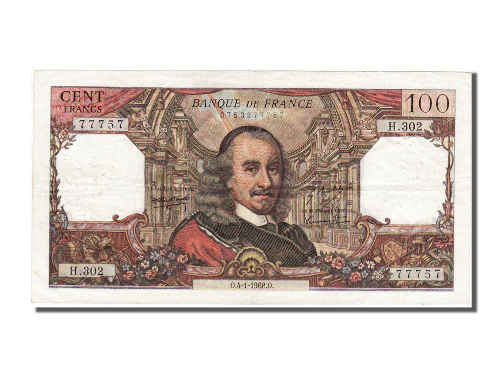 Billete, Francia, 100 Francs, 100 F 1964-1979 ''Corneille'', 1968, 1968-01-04