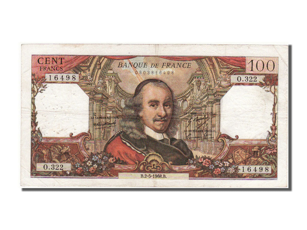 France, 100 Francs, 100 F 1964-1979 ''Corneille'', 1968, KM #149c, 1968-05-02,..