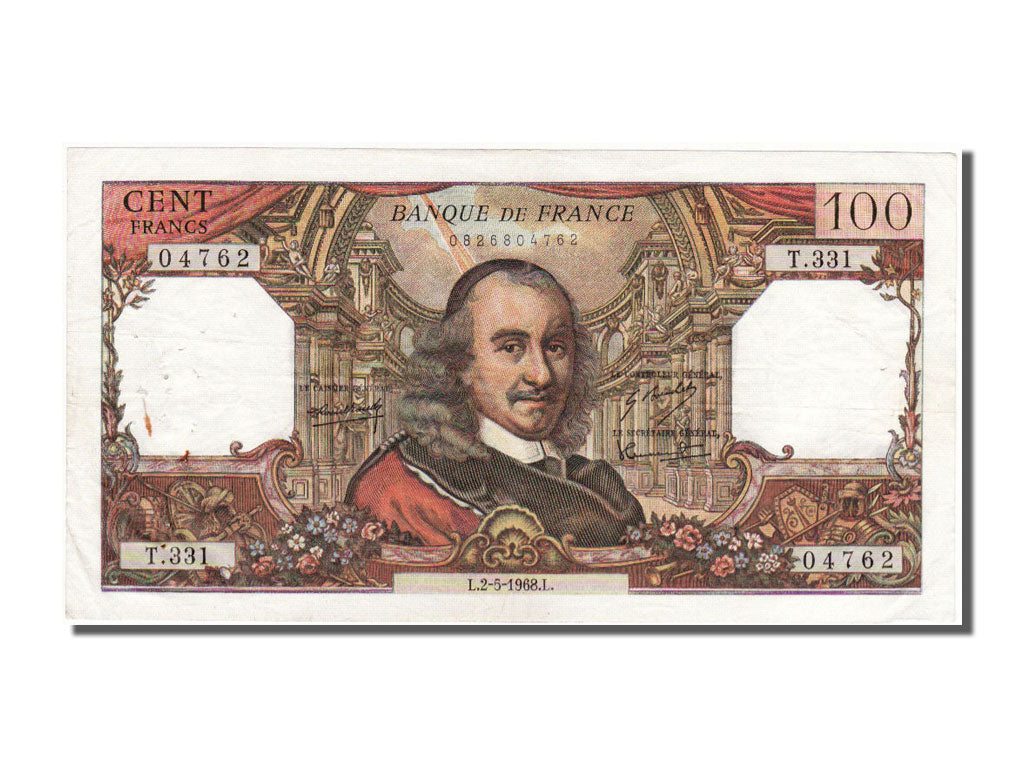 France, 100 Francs, 100 F 1964-1979 ''Corneille'', 1968, KM #149c, 1968-05-02,..