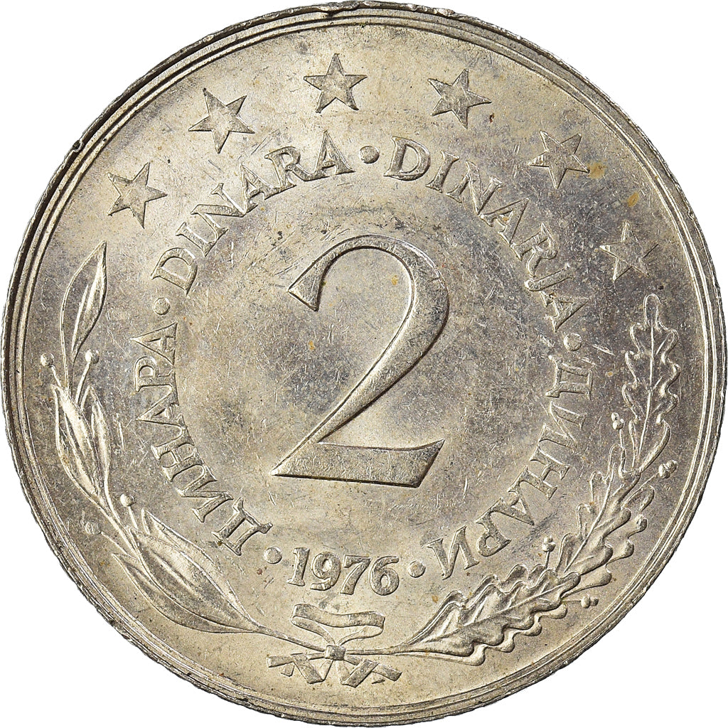 Monnaie, Yougoslavie, 2 Dinara, 1976