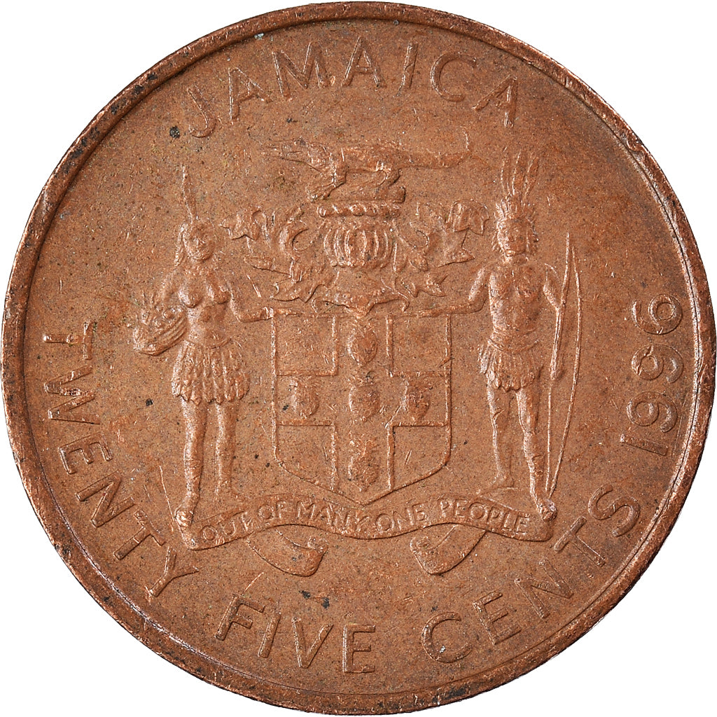 Moneda, Jamaica, 25 Cents, 1996