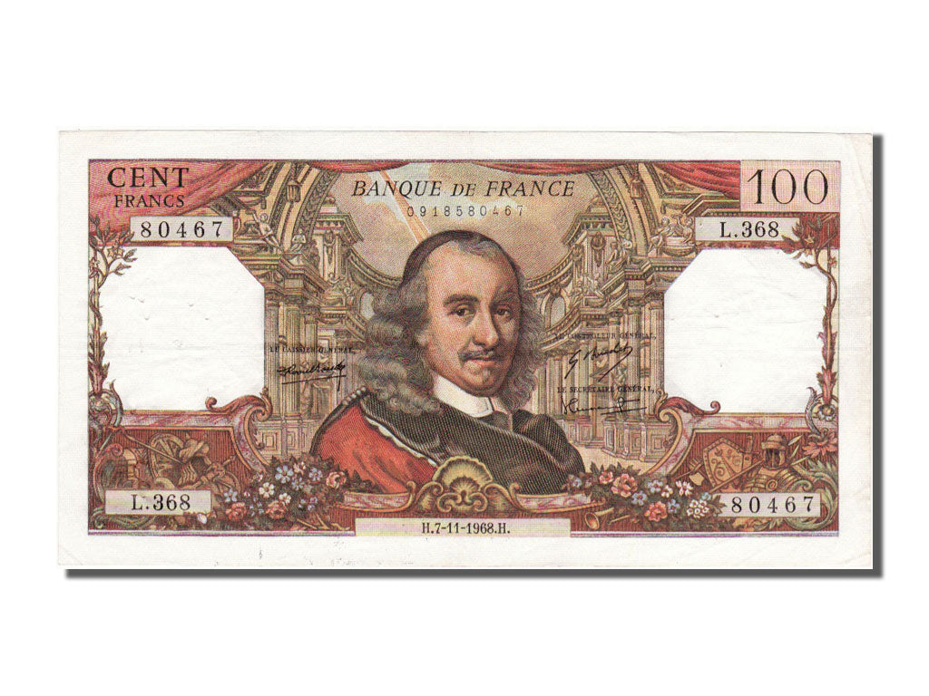 Banconote, Francia, 100 Francs, 100 F 1964-1979 ''Corneille'', 1968, 1968-11-07