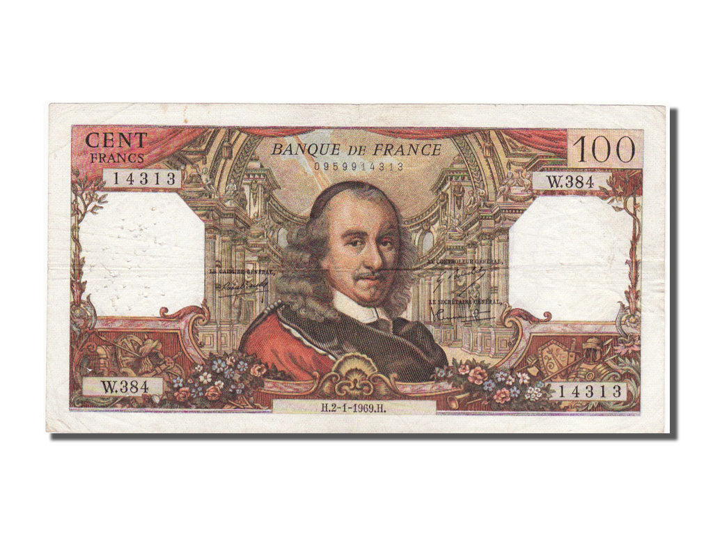 France, 100 Francs, 100 F 1964-1979 ''Corneille'', 1969, KM #149c, 1969-01-02,..
