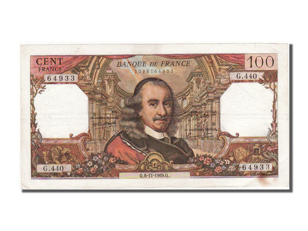 Billet, France, 100 Francs, 100 F 1964-1979 ''Corneille'', 1969, 1969-11-06
