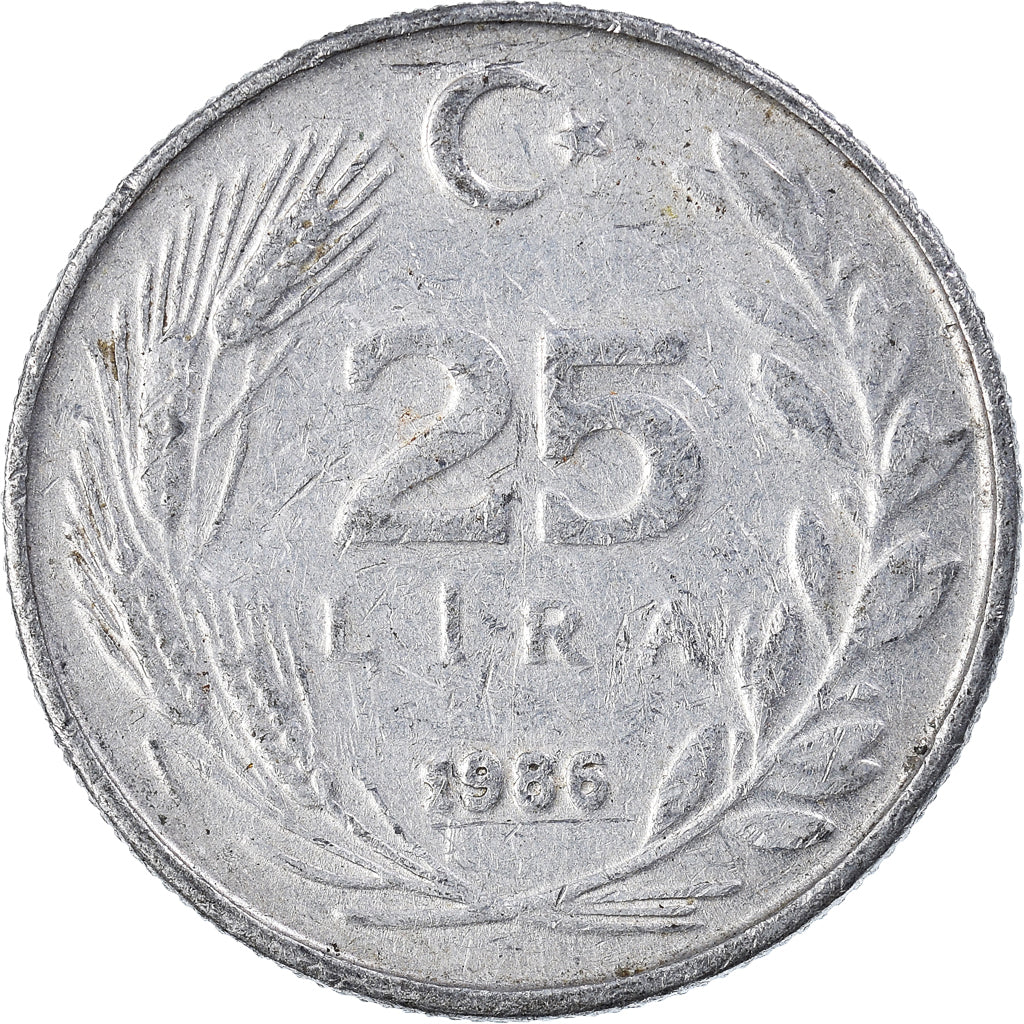 Munten, Turkije, 25 Lira, 1986