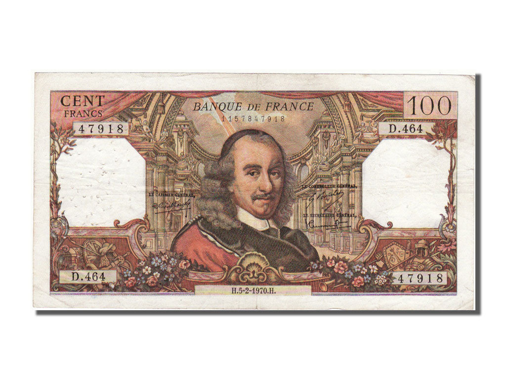 France, 100 Francs, 100 F 1964-1979 ''Corneille'', 1970, KM #149c, 1970-02-05,..