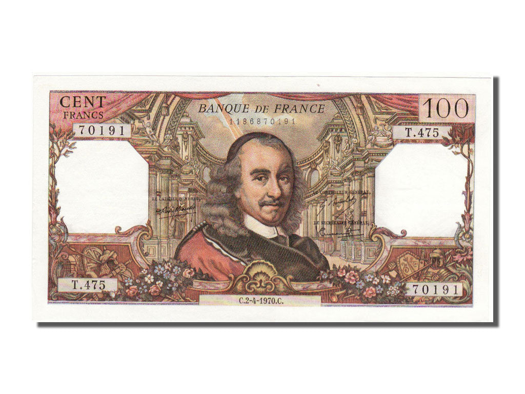 Banknote, France, 100 Francs, 100 F 1964-1979 ''Corneille'', 1970, 1970-04-02