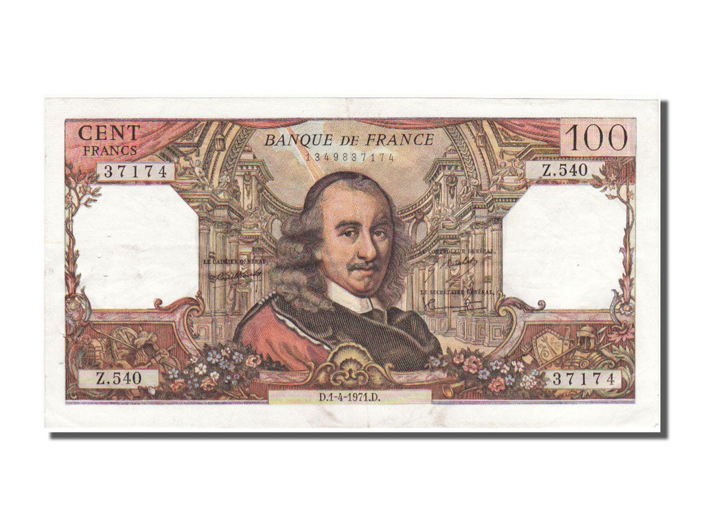 France, 100 Francs, 100 F 1964-1979 ''Corneille'', 1971, KM #149c, 1971-04-01,..