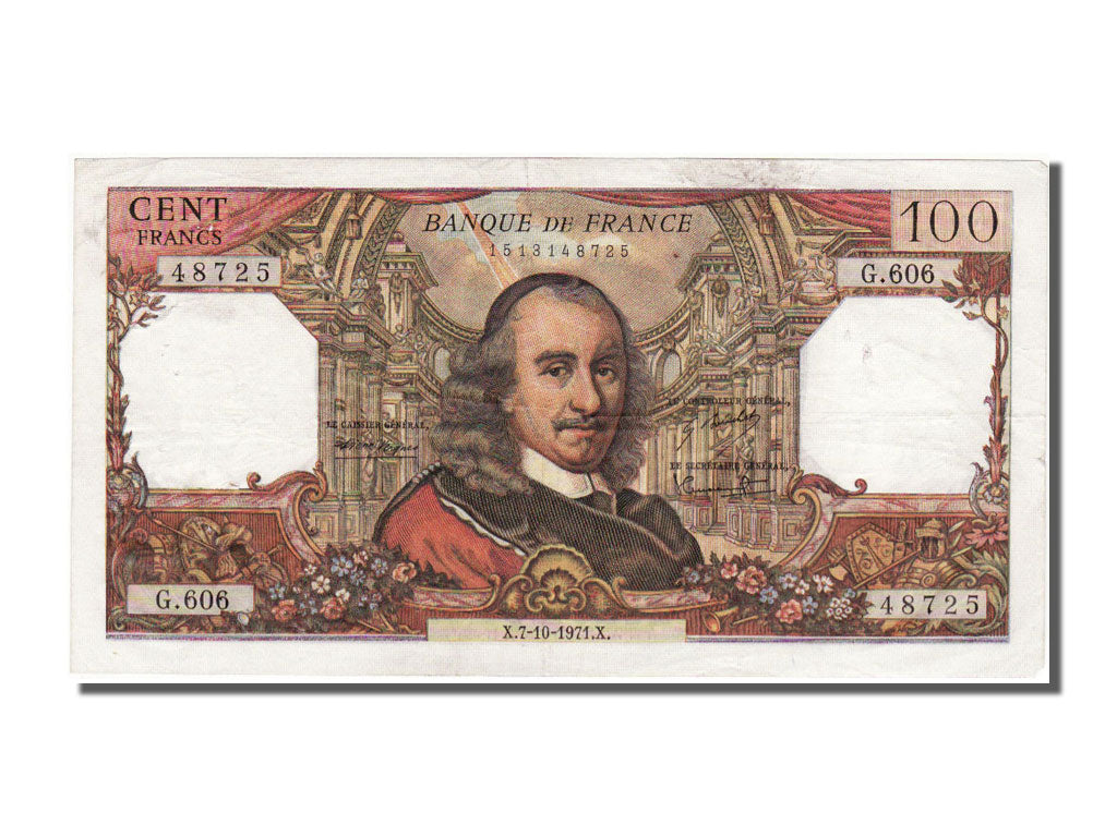 France, 100 Francs, 100 F 1964-1979 ''Corneille'', 1971, KM #149d, 1971-10-07,..
