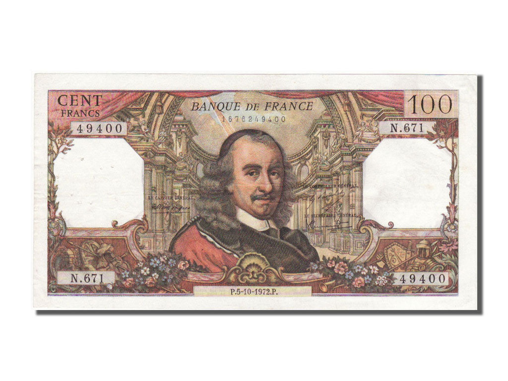 Geldschein, Frankreich, 100 Francs, 100 F 1964-1979 ''Corneille'', 1972