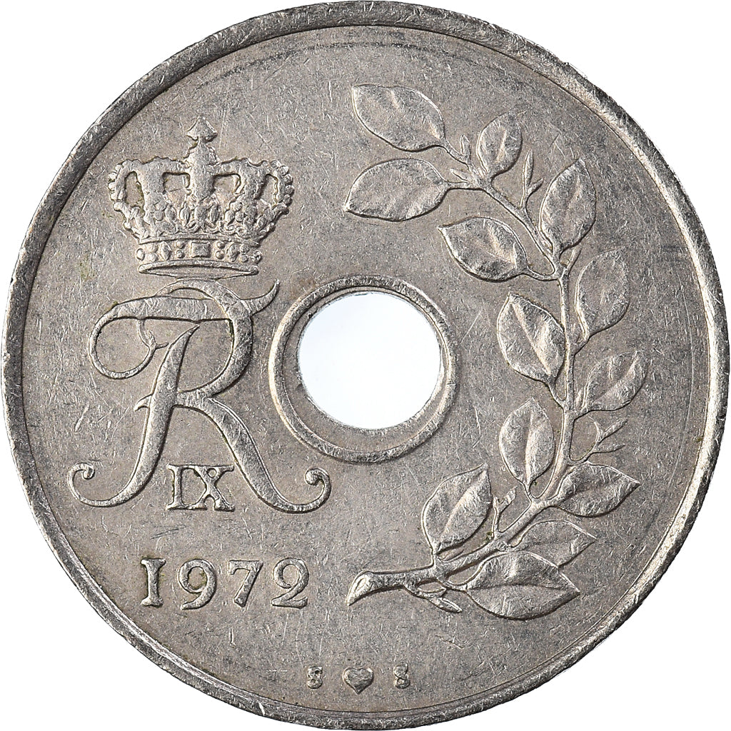 Munten, Denemarken, 25 Öre, 1972