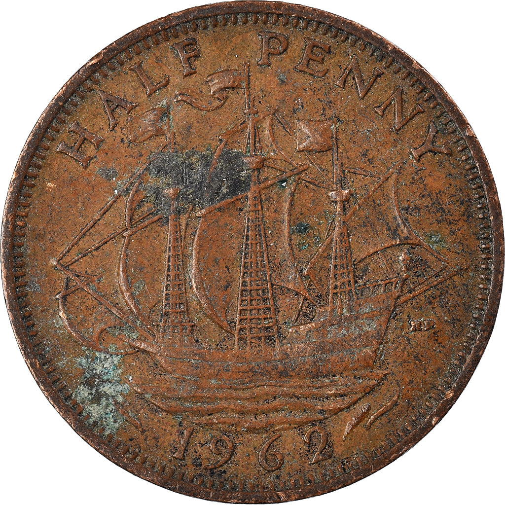 Coin, Great Britain, 1/2 Penny, 1962