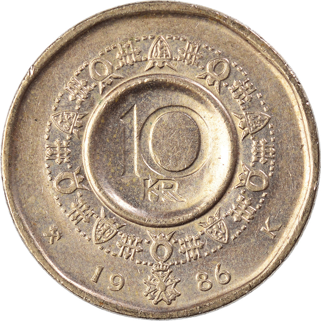 Moneda, Noruega, 10 Kroner, 1986