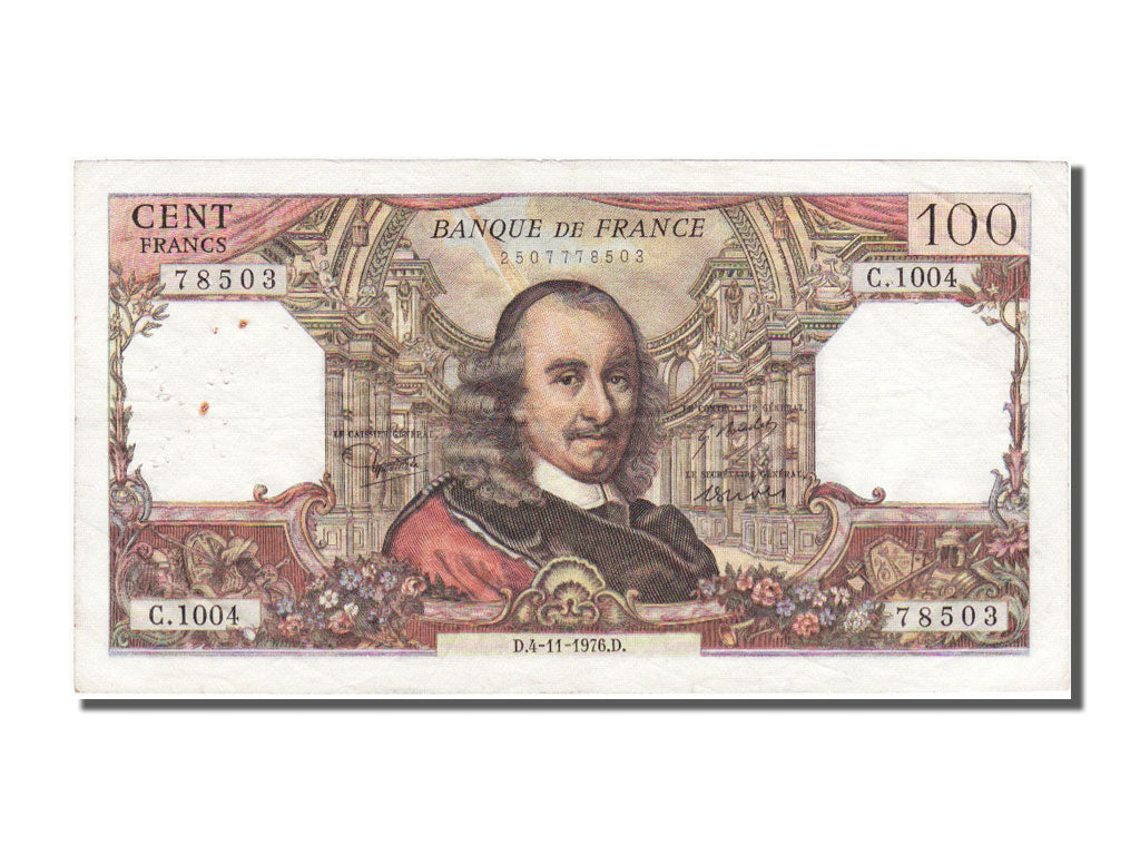 France, 100 Francs, 100 F 1964-1979 ''Corneille'', 1976, KM #149f, 1976-11-04,..