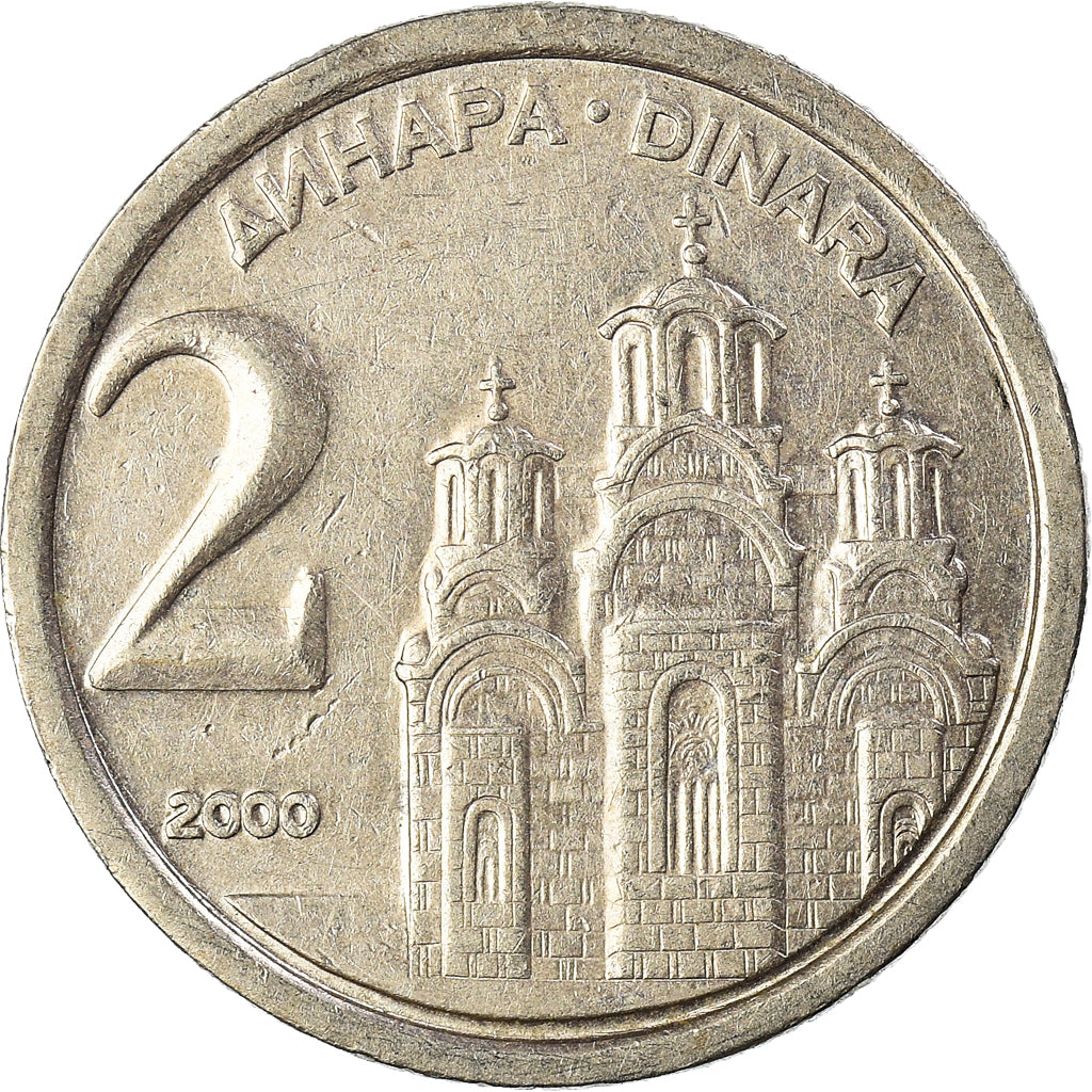Monnaie, Yougoslavie, 2 Dinara, 2000