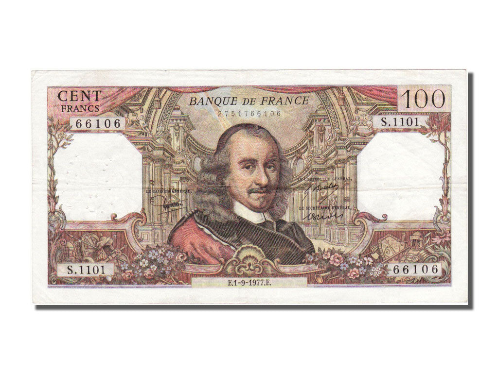 Billet, France, 100 Francs, 100 F 1964-1979 ''Corneille'', 1977, 1977-09-01