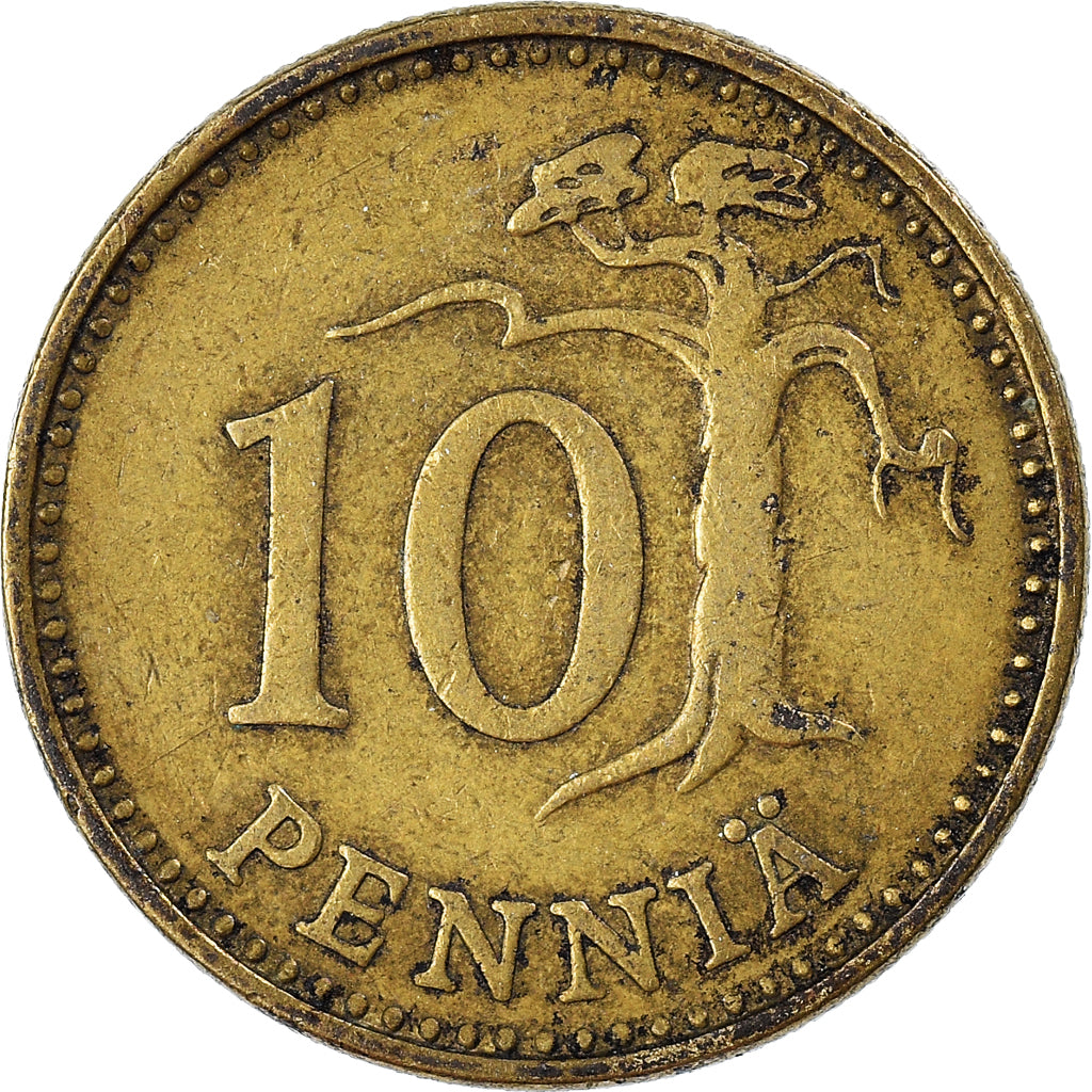 Moeda, Finlândia, 10 Pennia, 1964
