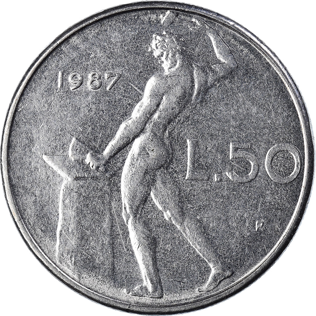 Coin, Italy, 50 Lire, 1987