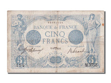 France, 5 Francs, 5 F 1912-1917 ''Bleu'', 1914, KM #70, 1914-04-14, VF(30-35),..