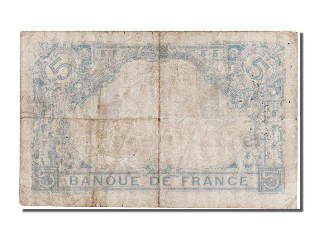 France, 5 Francs, 5 F 1912-1917 ''Bleu'', 1915, KM #70, 1915-09-21, VF(30-35),..
