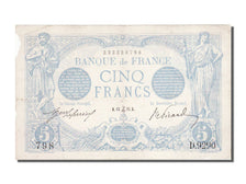 France, 5 Francs, 5 F 1912-1917 ''Bleu'', 1915, KM #70, 1915-12-13, AU(55-58),..