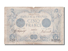 France, 5 Francs, 5 F 1912-1917 ''Bleu'', 1917, KM #70, 1917-01-03, VF(20-25),..