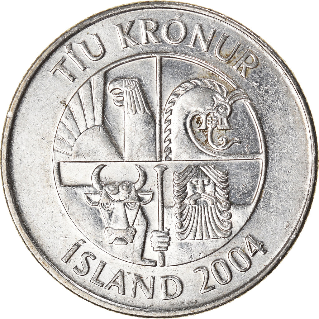 Coin, Iceland, 10 Kronur, 2004