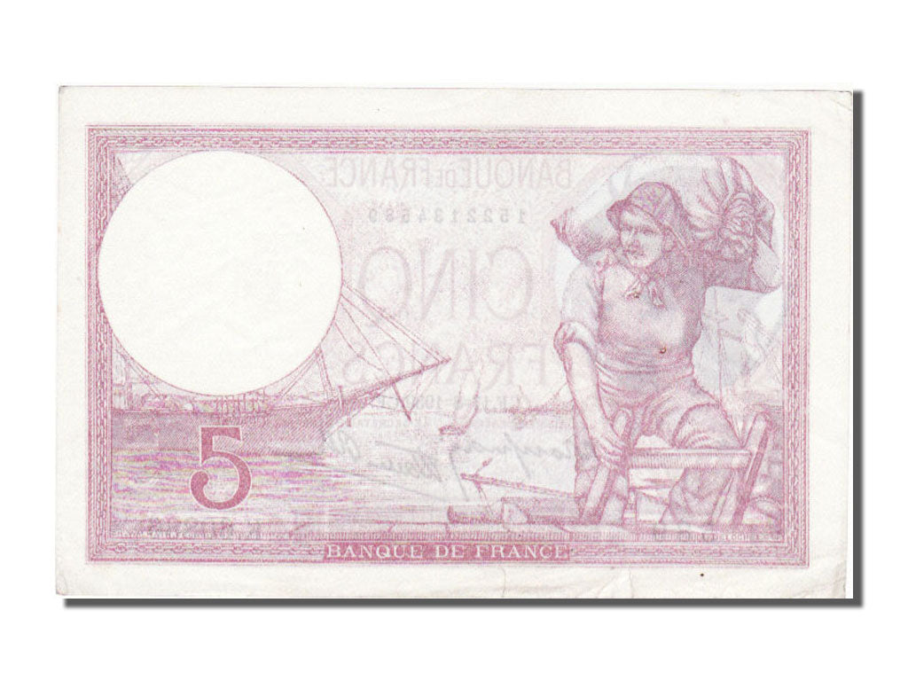 France, 5 Francs, 5 F 1917-1940 ''Violet'', 1939, KM #83, 1939-08-17,...