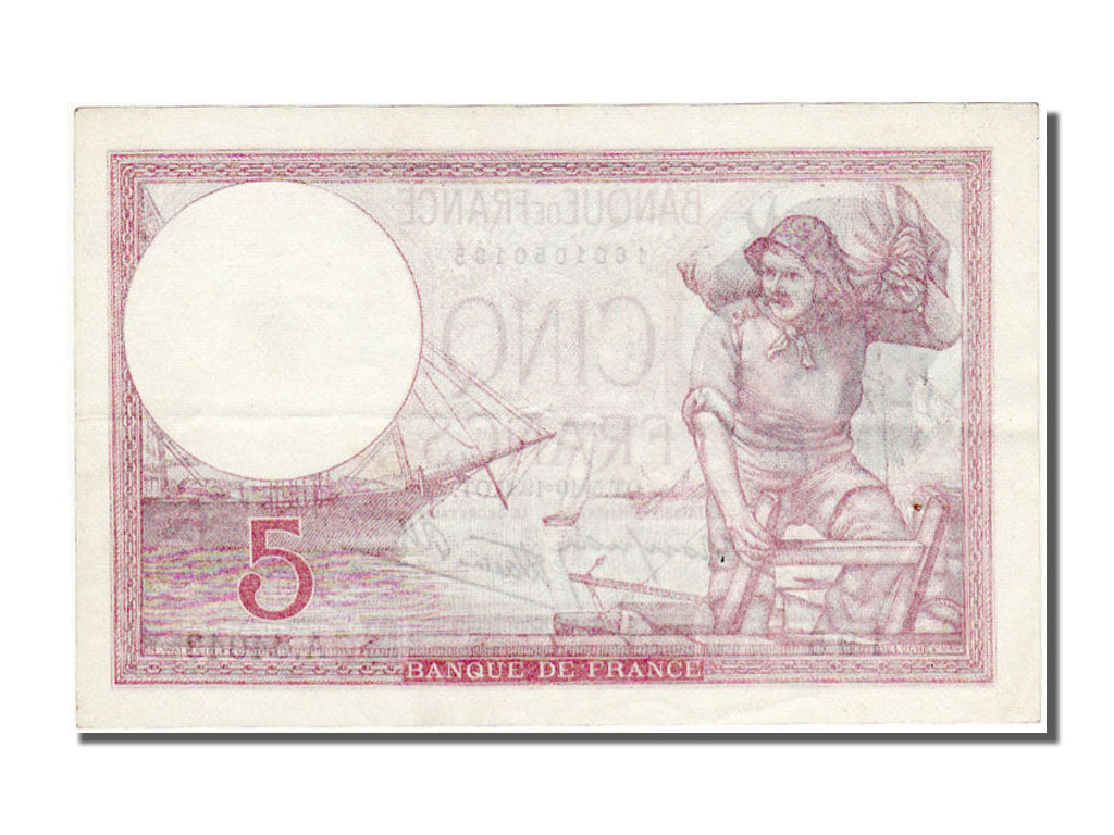 Banconote, Francia, 5 Francs, 5 F 1917-1940 ''Violet'', 1939, 1939-10-05, SPL