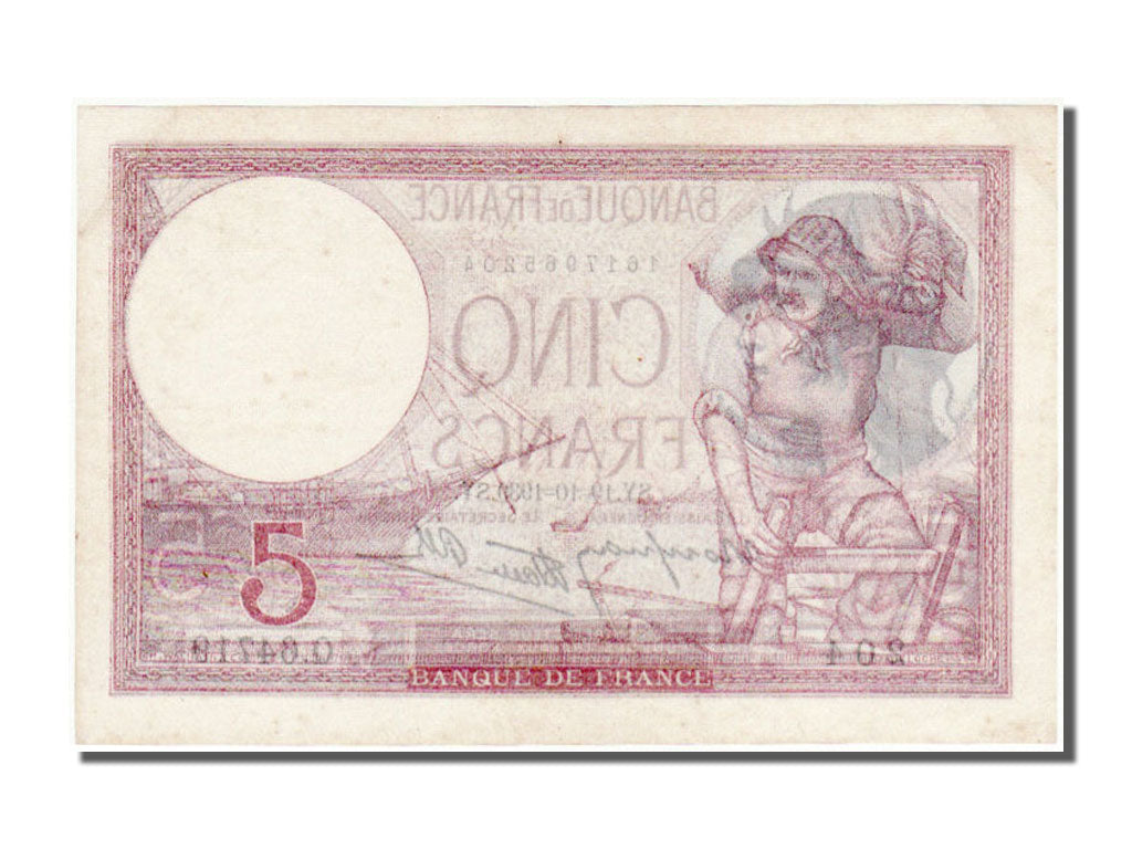 Banknote, France, 5 Francs, 5 F 1917-1940 ''Violet'', 1939, 1939-10-19