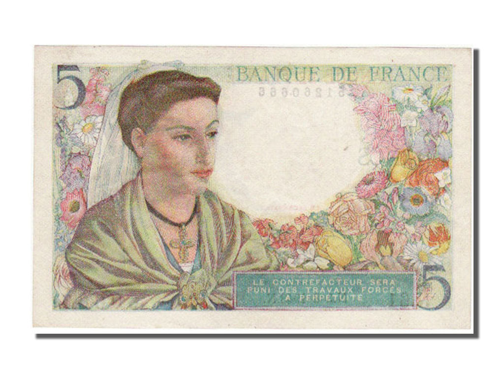 France, 5 Francs, 5 F 1943-1947 ''Berger'', 1943, KM #98a, 1943-08-05,...