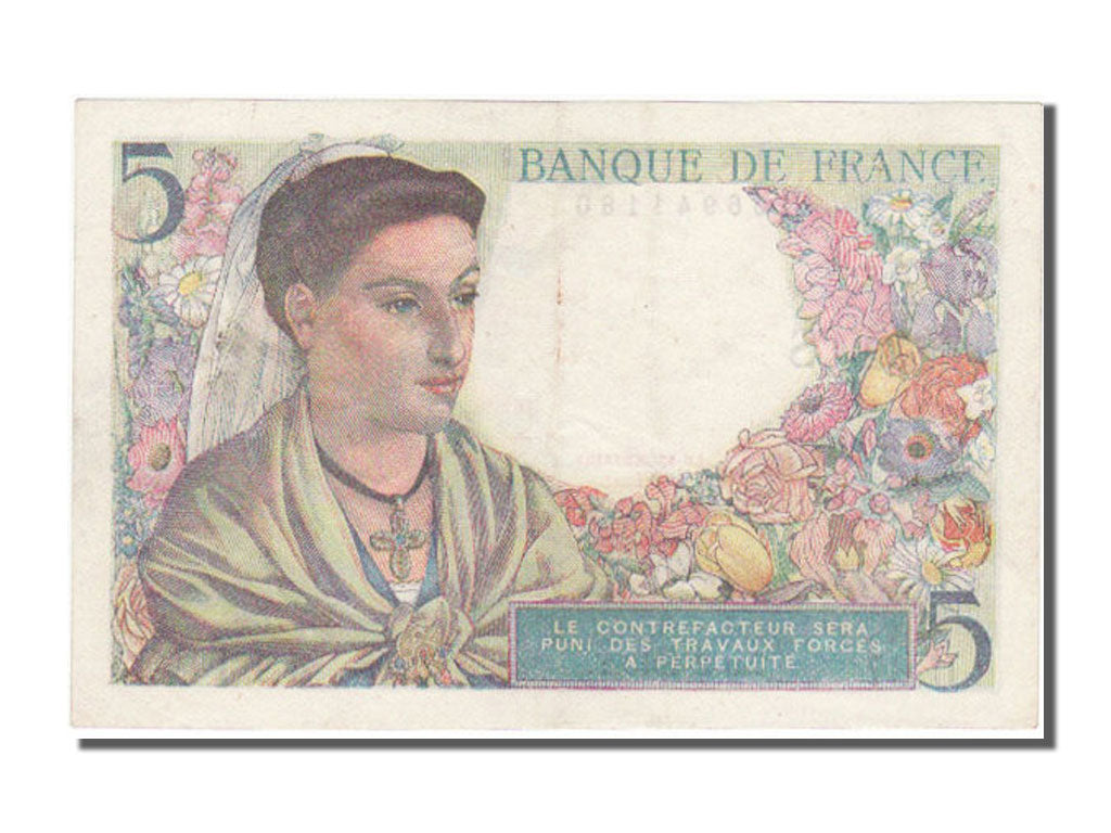 France, 5 Francs, 5 F 1943-1947 ''Berger'', 1943, KM #98a, 1943-08-05,...