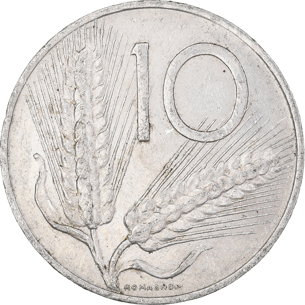 Moeda, Itália, 10 Lire, 1966