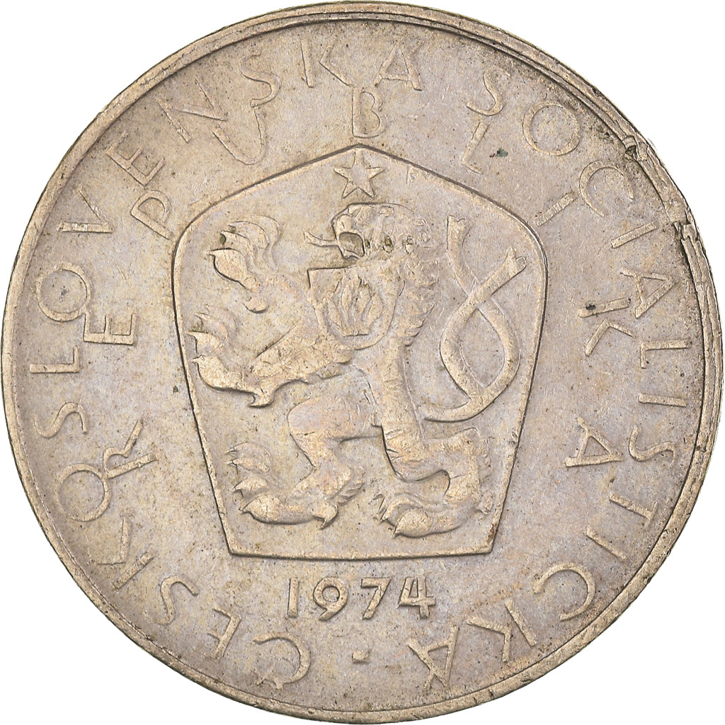 Moeda, Checoslováquia, 5 Korun, 1974