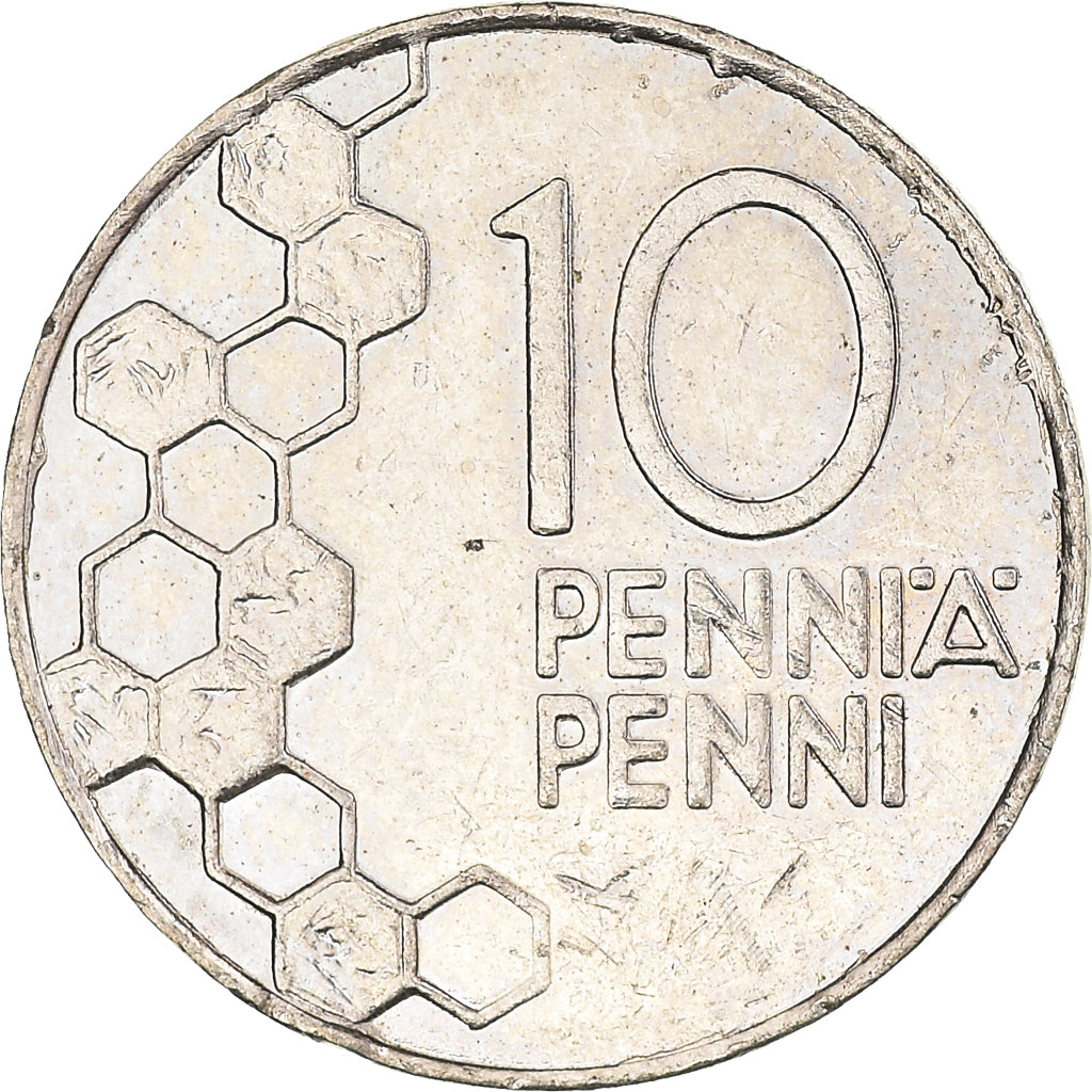 Moneda, Finlandia, 10 Pennia, 1996