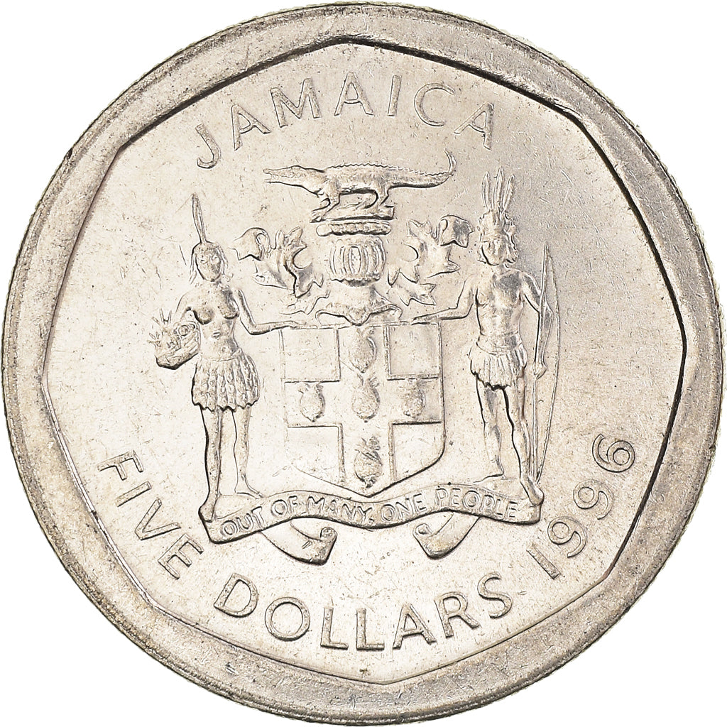 Monnaie, Jamaïque, 5 Dollars, 1996