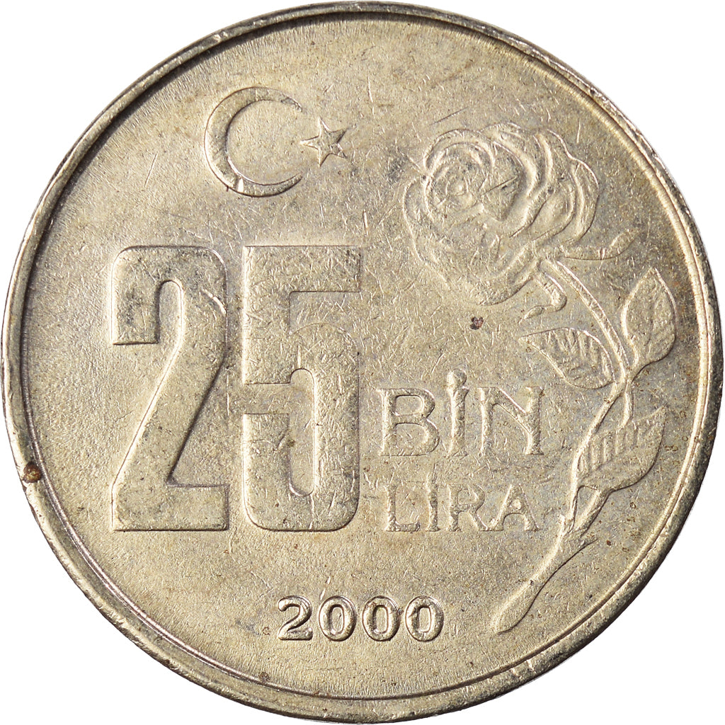 Moneta, Turchia, 25000 Lira, 25 Bin Lira, 2000